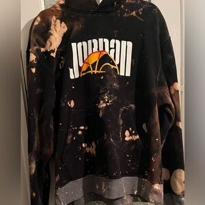 Air Jordan Black and Tan Bleach Splatter Hoodie. Size Large. Very good condition